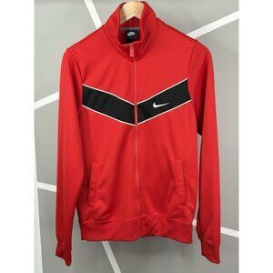 Nike Striker Soccer Training Track Jacket Men’s S Red Chevron Swoosh Soft Shell
